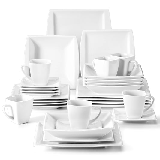 Vaisselle porcelaine 6/12 personnes - BLANCE - 30 à 60 pièces