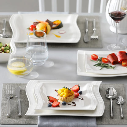 Vaisselle porcelaine 6 personnes - FLORA 26 pièces