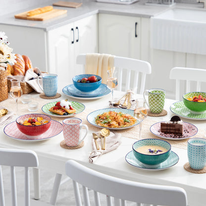 Vaisselle porcelaine 8 personnes MACARON - 32 pièces