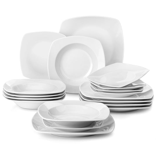 Vaisselle porcelaine 6 personnes - JULIA - 30 pièces
