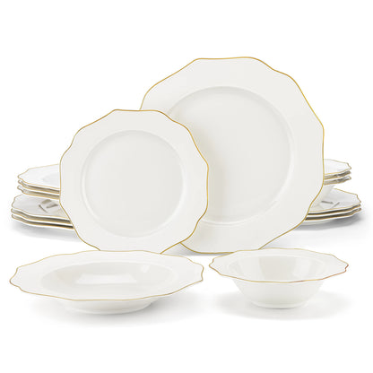 Vaisselle porcelaine 4/8 personnes - LOTUS - 16 à 32 pièces