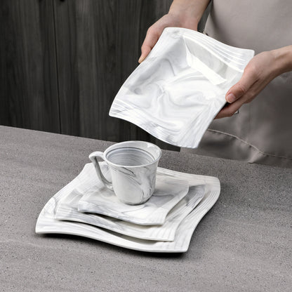 Vaisselle porcelaine 6/12 personnes - AMPARO - 30 à 60 pièces
