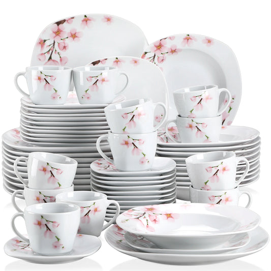 Vaisselle porcelaine 6/12 personnes - ANNIE 30 à 60 pièces