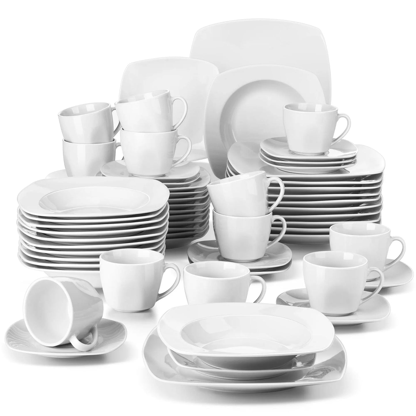 Vaisselle porcelaine 6/12 personnes - JULIA 30 à 60 pièces
