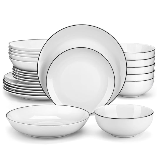 Vaisselle porcelaine 6/12 personnes - AMELIA - 24 à 48 pièces