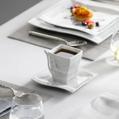 Vaisselle porcelaine 6/12 personnes - FLORA 30 à 60 pièces