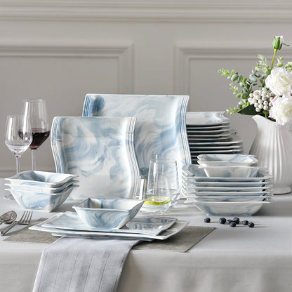 Vaisselle porcelaine 6 personnes - FLORA - 26 pièces