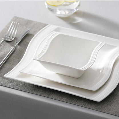 Vaisselle porcelaine 6 personnes - FLORA 26 pièces