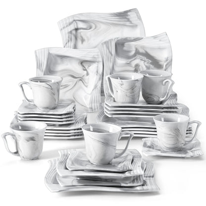 Vaisselle porcelaine 6/12 personnes - AMPARO - 30 à 60 pièces