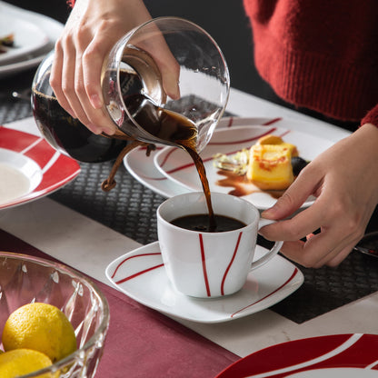 Vaisselle porcelaine 6 personnes - FELISA 30 pièces