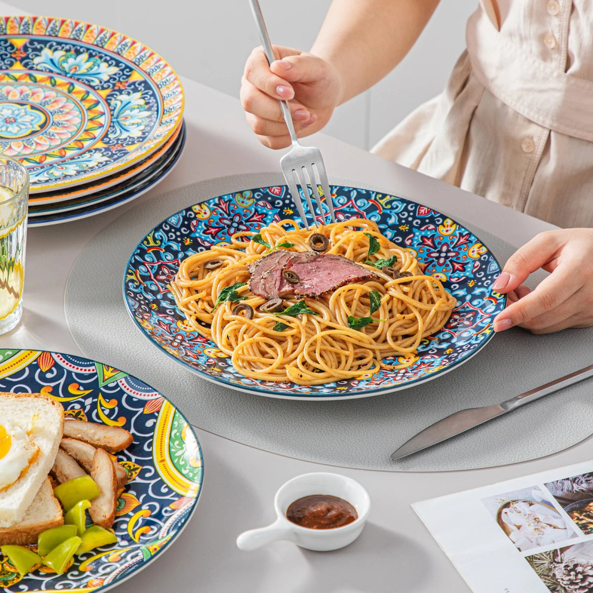 Assiette céramique 6/12 personnes - AZULE 6/12 pièces Novia Home 14350686DinnerPlate27763213361012134666826P