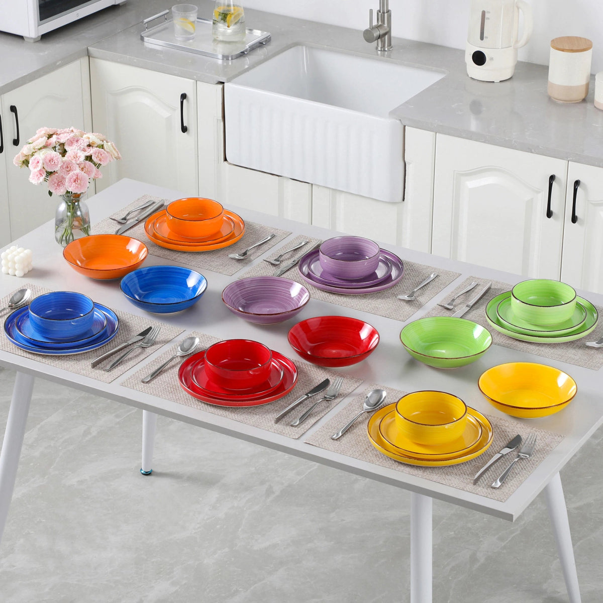 Vaisselle céramique 4/6 personnes - MALA 12/24 pièces Novia Home 141024P200007763201336101