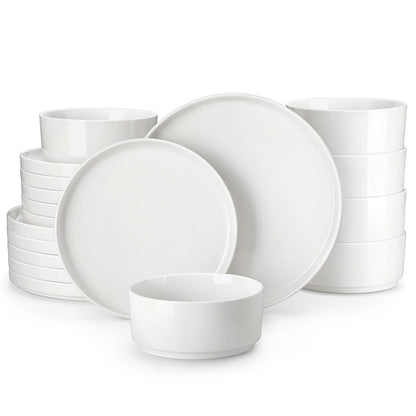 Vaisselle céramique 4/6 personnes - MALA 12/24 pièces Novia Home 14350853White2776320133610121346668212PCS