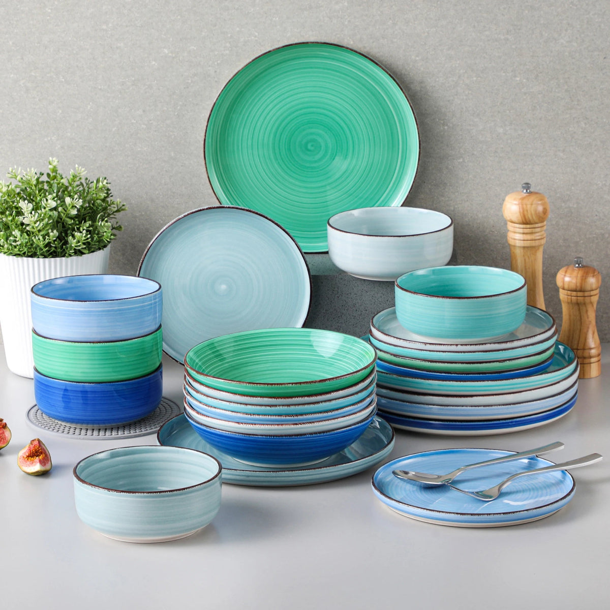 Vaisselle céramique 4/6 personnes - MALA - 12/24 pièces Novia Home 1469116Piece200007763201336101