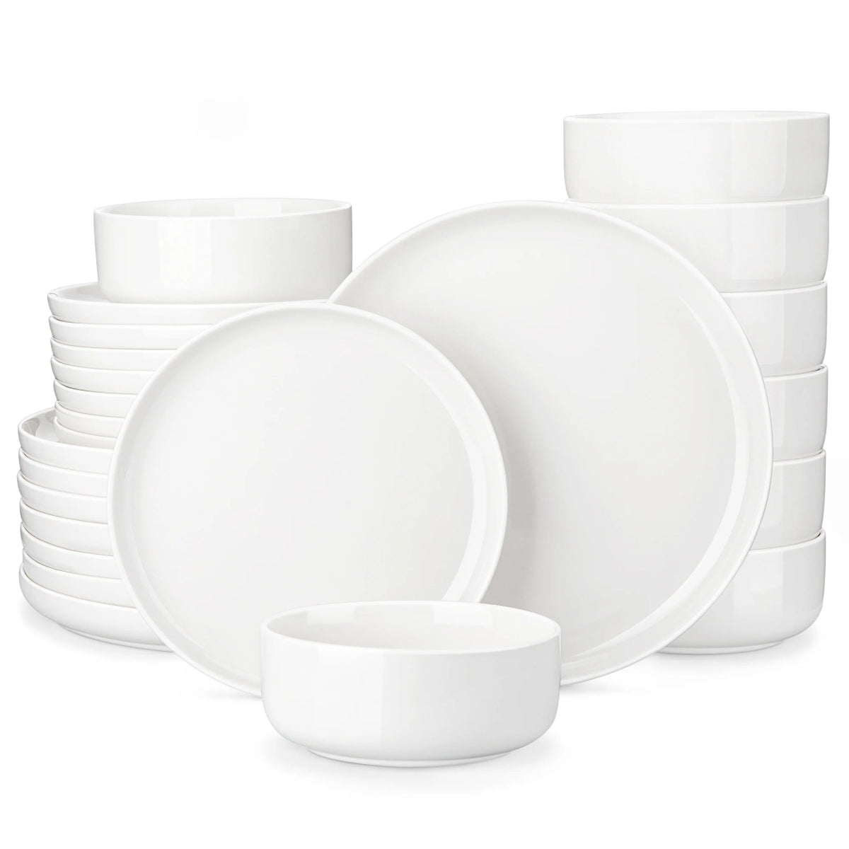 Vaisselle céramique 4/8 personnes - LUNA 12/24 pièces Novia Home 1417524Piecewhite200007763201336101