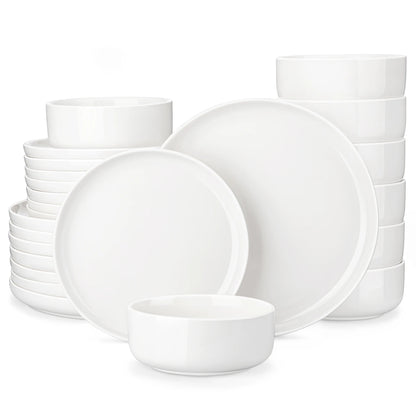 Vaisselle céramique 4/8 personnes - LUNA 12/24 pièces Novia Home 1417524Piecewhite200007763201336101