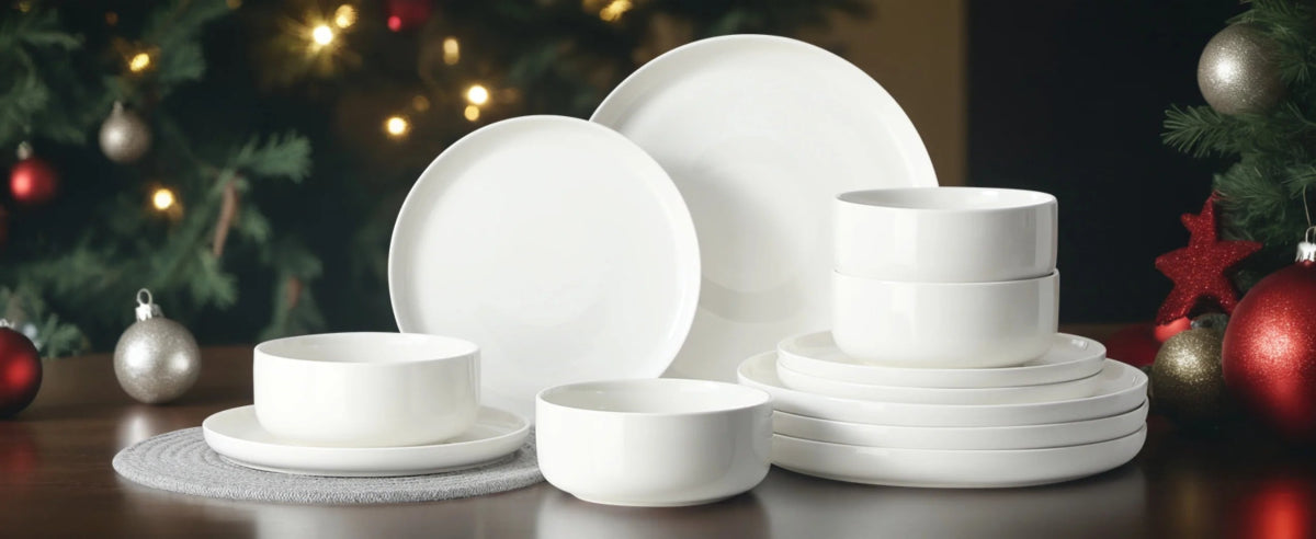 Vaisselle céramique 4/8 personnes - LUNA 12/24 pièces Novia Home 1419312Piecewhite200007763201336101