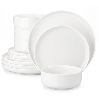 Vaisselle céramique 4/8 personnes - LUNA 12/24 pièces Novia Home 1419312Piecewhite200007763201336101