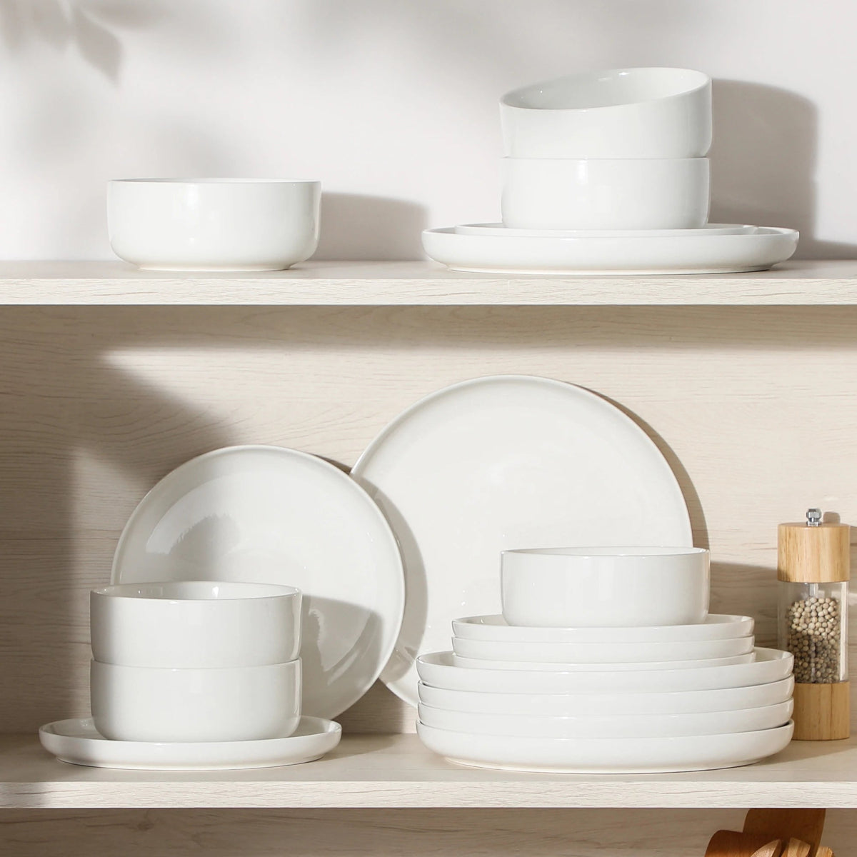 Vaisselle céramique 6 personnes - LUNA 18 pièces Novia Home 14193White200007763201336101