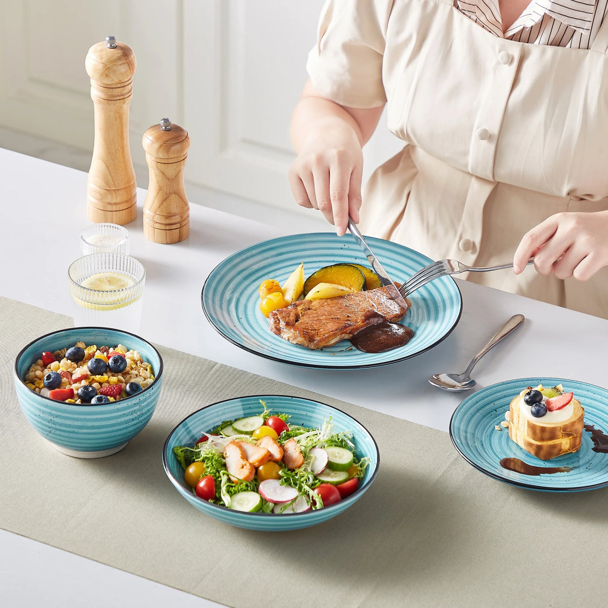 Vaisselle céramique 6/12 personnes - BONBON 24/48 pièces Novia Home 14193BONBON24P2776321336101