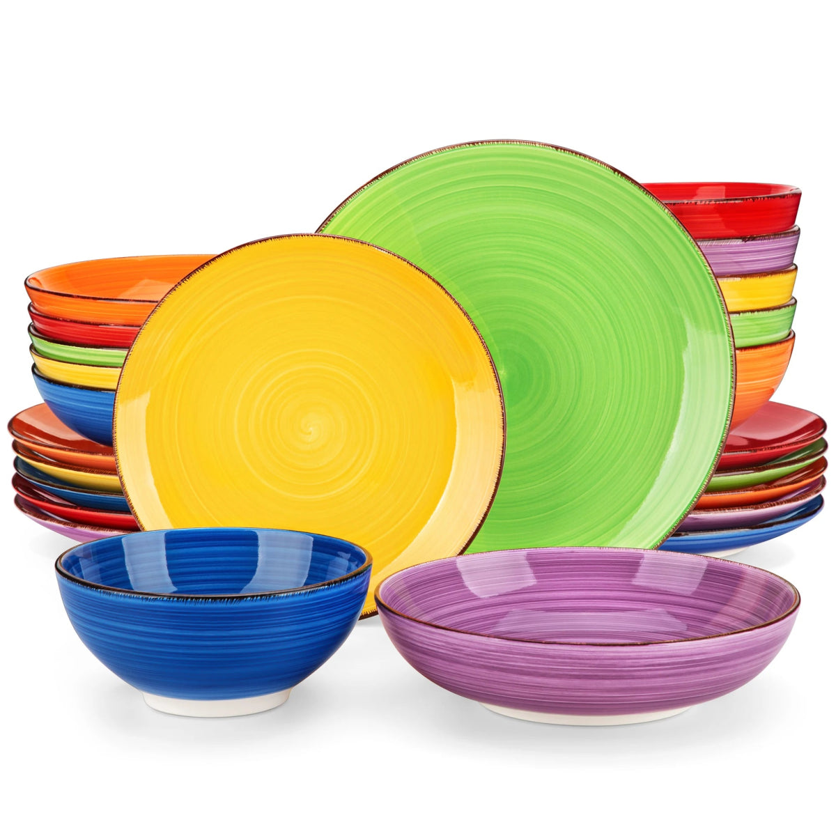 Vaisselle céramique 6/12 personnes - BONITA 12/48 pièces Novia Home 14-173-24PCS-Colorful-200007763-201336101