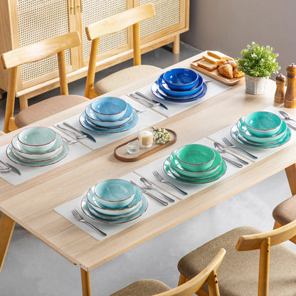 Vaisselle céramique 6/12 personnes - BONITA 12/48 pièces Novia Home 14-175-24PCS-BLUE-200007763-201336101