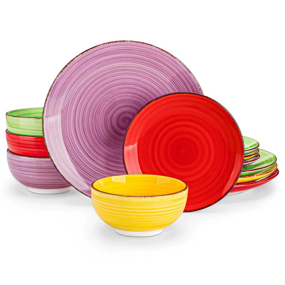 Vaisselle céramique 6/12 personnes - BONITA 12/48 pièces Novia Home 14-691-12PCS-Colorful-200007763-201336101