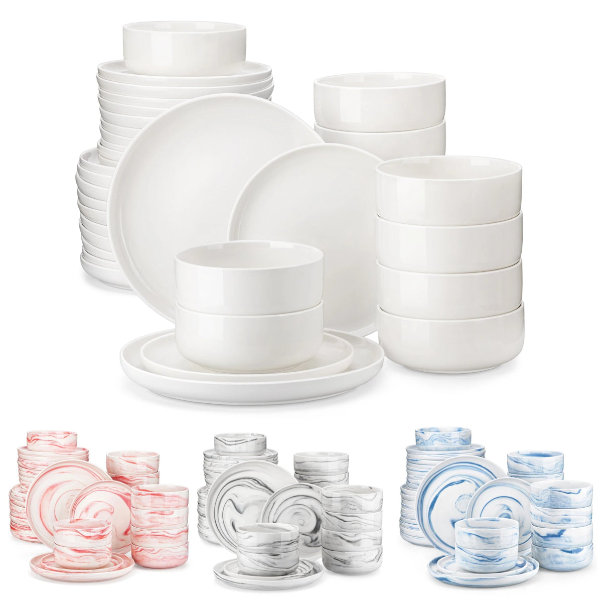 Vaisselle céramique 6/12 personnes - LUNA 18/36 pièces Novia Home 141018PieceBlue200007763201336101