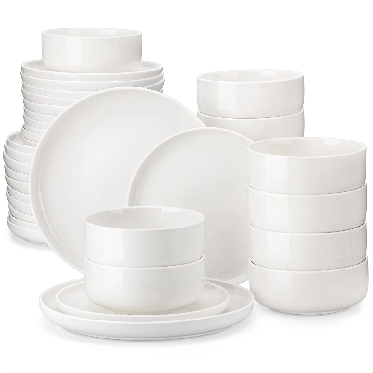 Vaisselle céramique 6/12 personnes - LUNA 18/36 pièces Novia Home 1417336PieceWhite200007763201336101