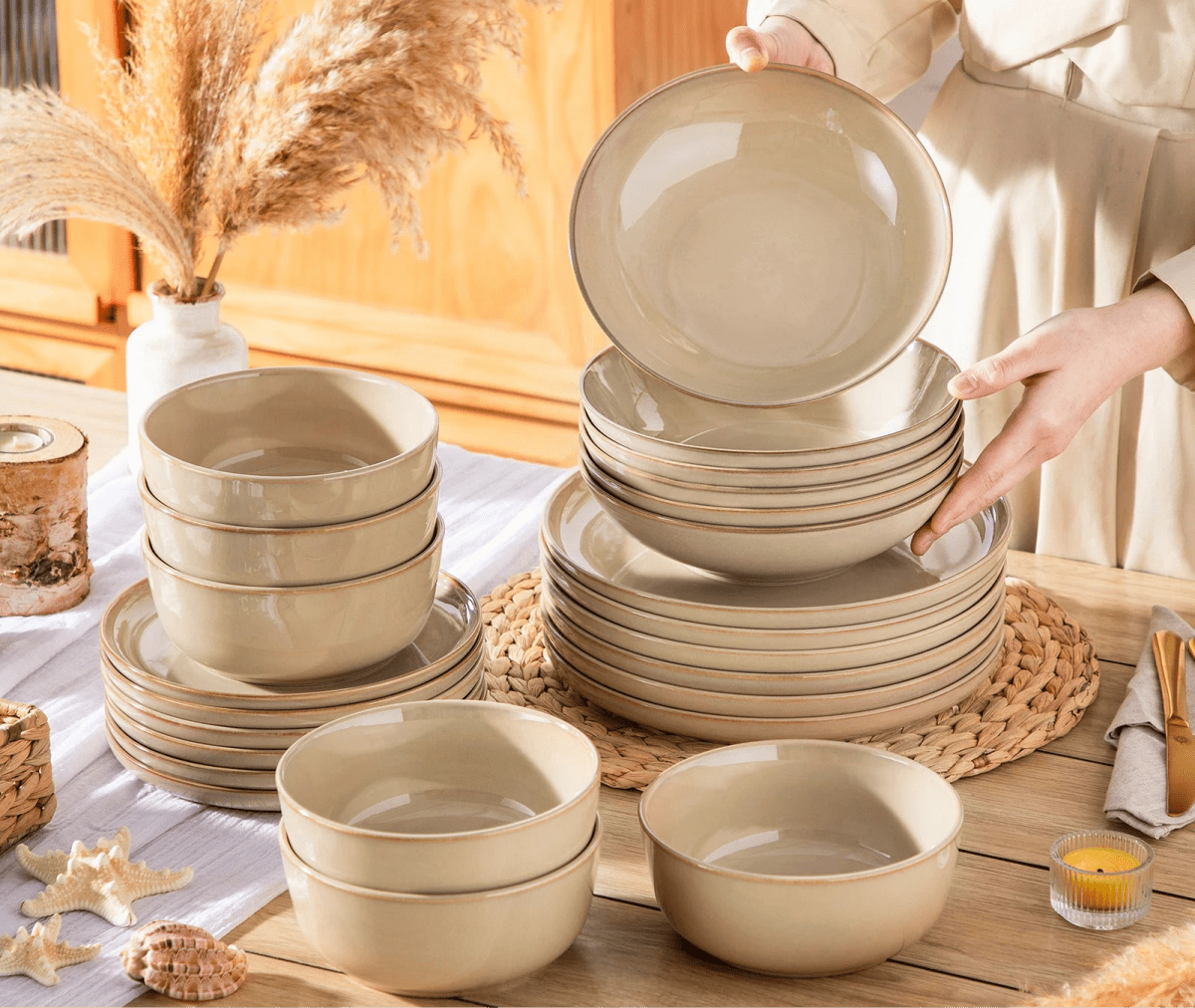 Vaisselle en grès 4/12 personnes - BROW - 12 /36 pièces Novia Home 1435068612Piece2BROW7763201336101