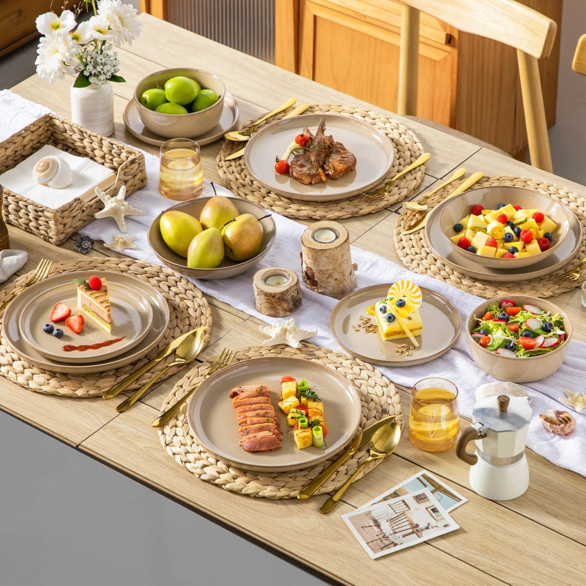 Vaisselle en grès 4/12 personnes - BROW - 12 /36 pièces Novia Home 1435068612Piece2BROW7763201336101