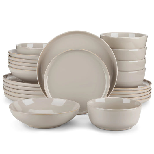 Vaisselle en grès 4/12 personnes - BROW - 16/32 pièces Novia Home 1419312Piece2BROW7763201336101