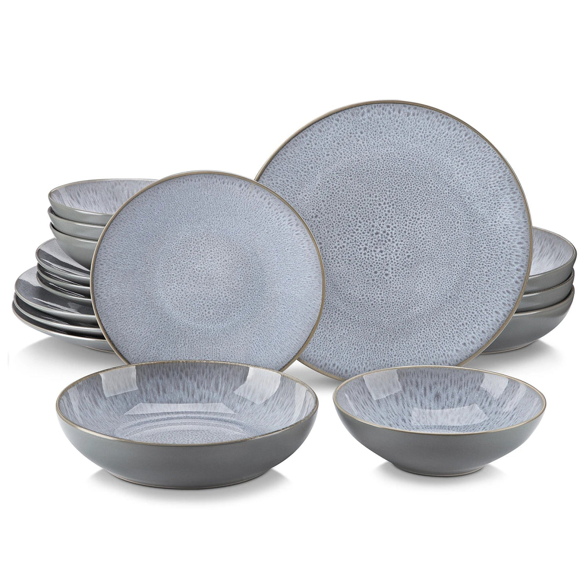 Vaisselle en grès 4/12 personnes - KARST - 16/48 pièces Novia Home 141048PCS200007763201336101