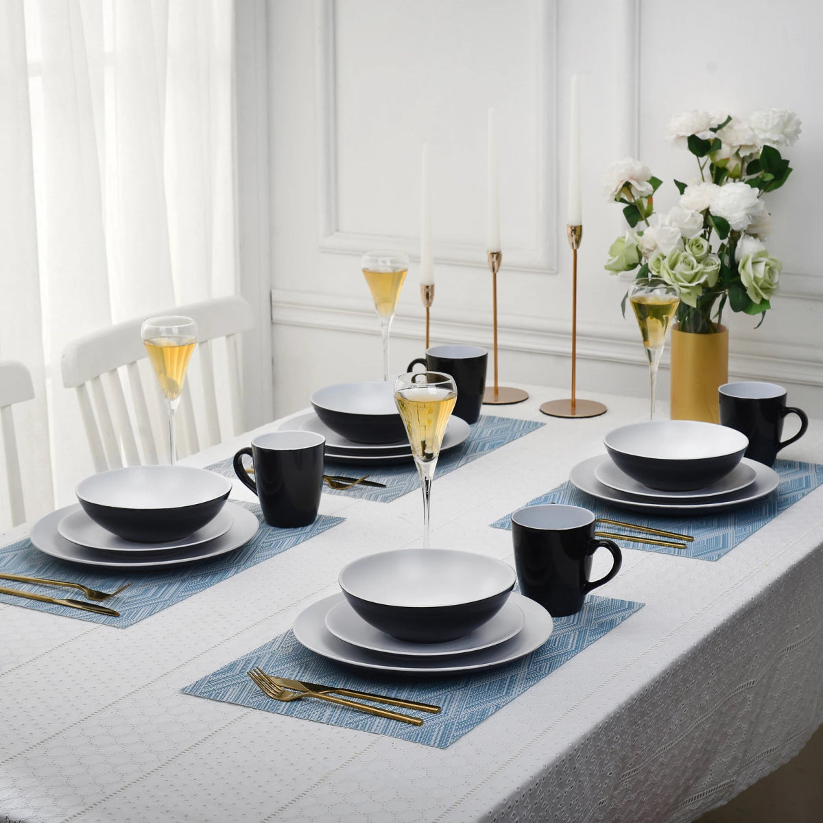 Vaisselle en grès 4/12 personnes - LENTO - 16/48 pièces Novia Home 1417316pcs200007763201336101GERMANY