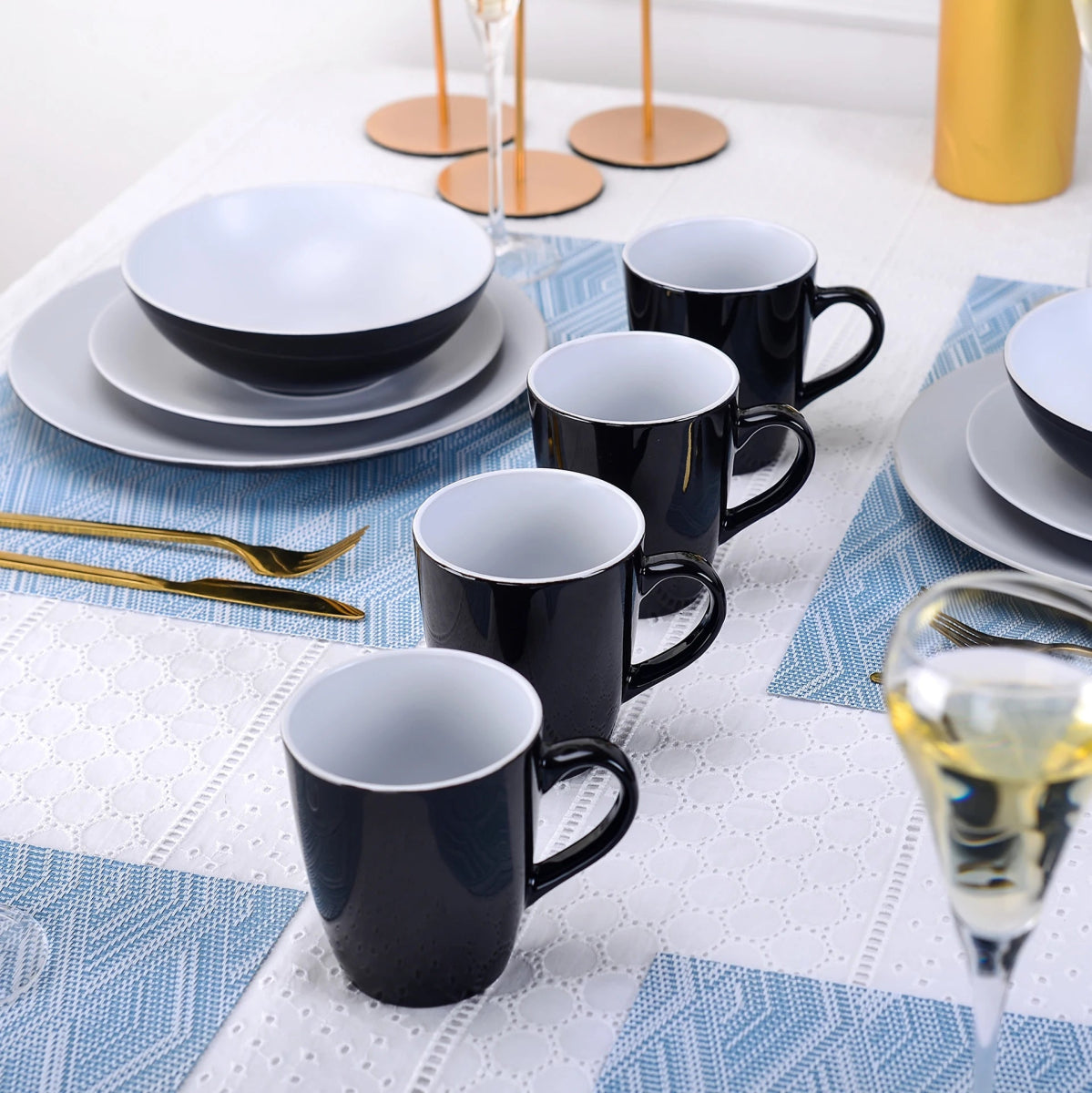 Vaisselle en grès 4/12 personnes - LENTO - 16/48 pièces Novia Home 1417316pcs200007763201336101GERMANY