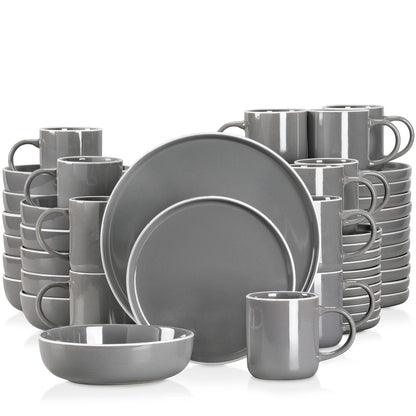 Vaisselle en grès 4/12 personnes - SESAM - 16/48 pièces Novia Home 14-200003699-Grey-48P-200007763-201336101-GERMANY