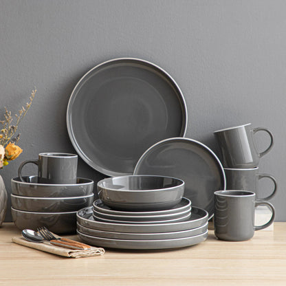 Vaisselle en grès 4/12 personnes - SESAM - 16/48 pièces Novia Home 14-365458-Grey-16P-200007763-201336101-GERMANY