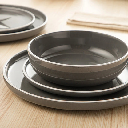 Vaisselle en grès 4/12 personnes - SESAM - 16/48 pièces Novia Home 14-365458-Grey-16P-200007763-201336101-GERMANY