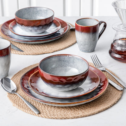 Vaisselle en grès 4/12 personnes - STARRY - 16/48 pièces Novia Home 1435085216PCSRED200007763201336101