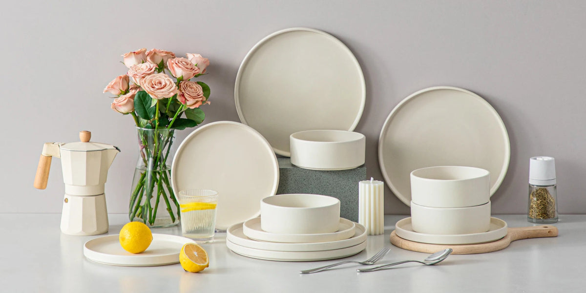 Vaisselle en grès 4/12 personnes - VENUS - 12/36 pièces Novia Home 14175CREAMWHITECW1662810712P27763201336101