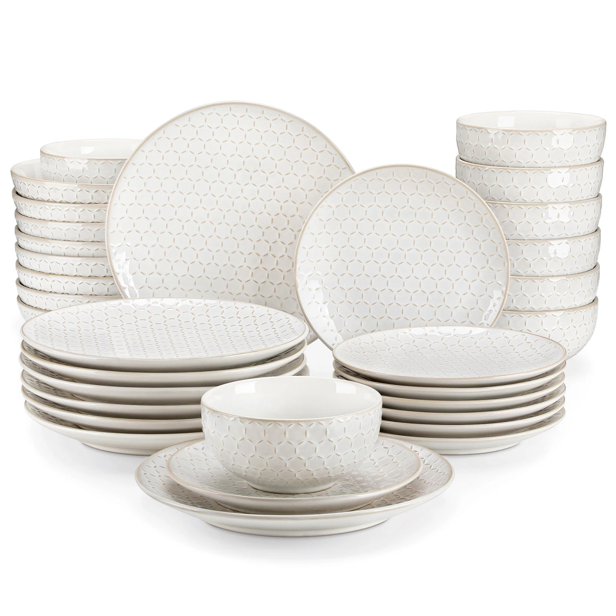 Vaisselle en grès 4/8 personnes - LYDIA - 24/48 pièces Novia Home 14350853Honeycomb2776320133610121346668216P