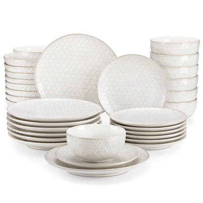 Vaisselle en grès 4/8 personnes - LYDIA - 24/48 pièces Novia Home 14350853Honeycomb2776320133610121346668216P