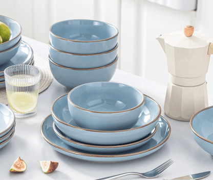 Vaisselle en grès 4/8 personnes - NYMPH - 16/32 pièces Novia Home 14193BlueSesam1662810716P2776321336101