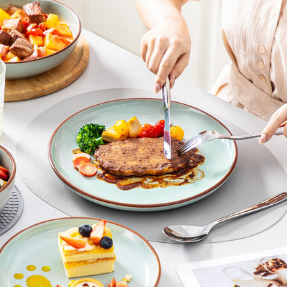 Vaisselle en grès 4/8 personnes - NYMPH - 16/32 pièces Novia Home 14193BlueSesam1662810716P2776321336101