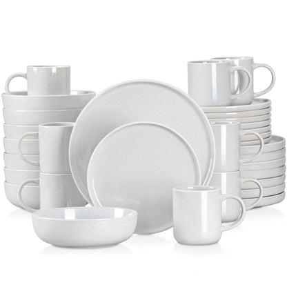 Vaisselle en grès 4/8 personnes - SESAM - 16/32 pièces Novia Home 14-100018786-White-32P-200007763-201336101-GERMANY