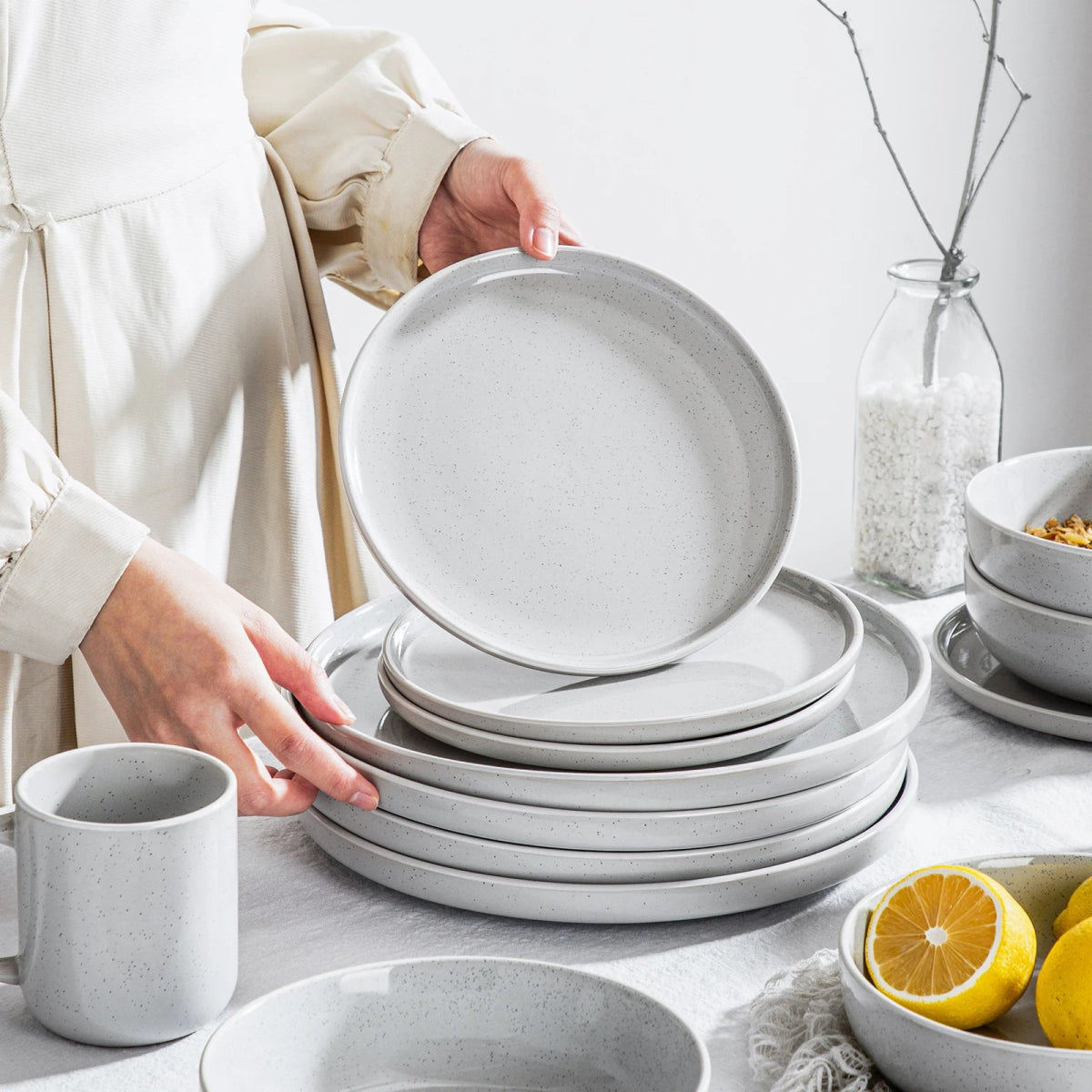 Vaisselle en grès 4/8 personnes - SESAM - 16/32 pièces Novia Home 14-29-White-16P-200007763-201336101-GERMANY
