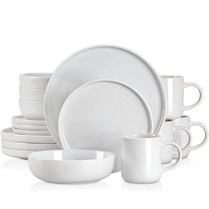 Vaisselle en grès 4/8 personnes - SESAM - 16/32 pièces Novia Home 14-29-White-16P-200007763-201336101-GERMANY