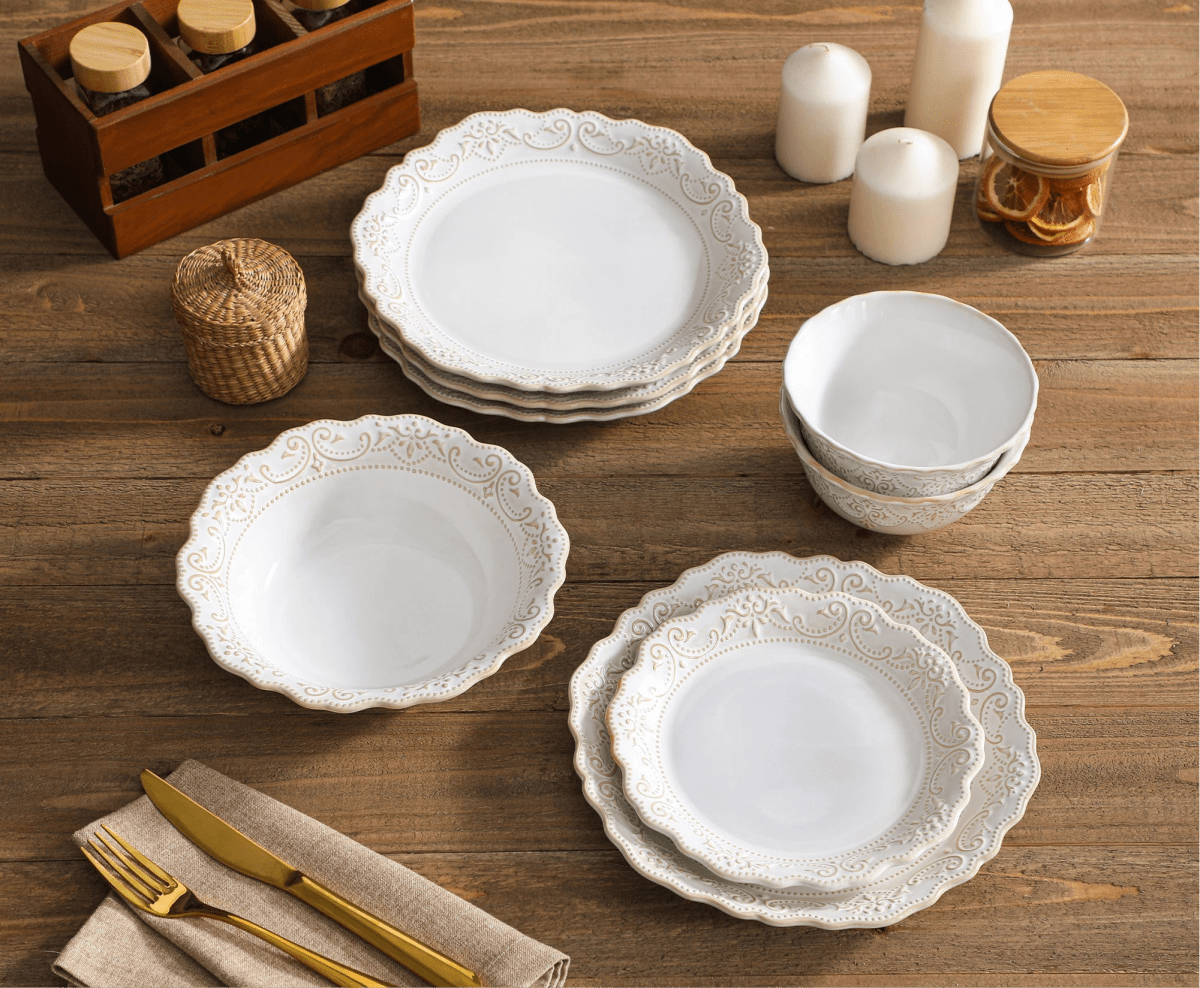 Vaisselle en grès 4/8 personnes - SHERIF - 16/32 pièces Novia Home 1417532P27763201336101