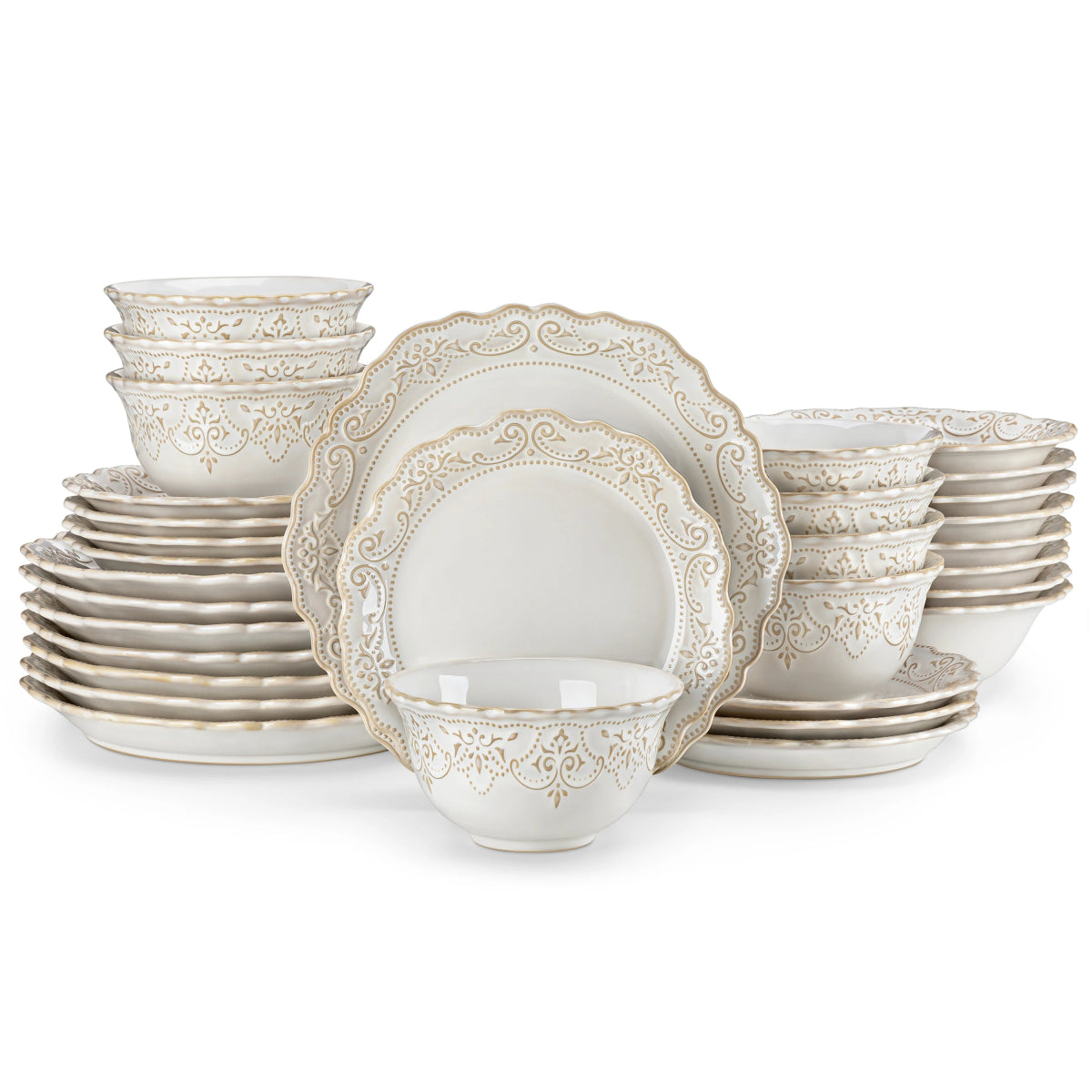 Vaisselle en grès 4/8 personnes - SHERIF - 16/32 pièces Novia Home 1417532P27763201336101