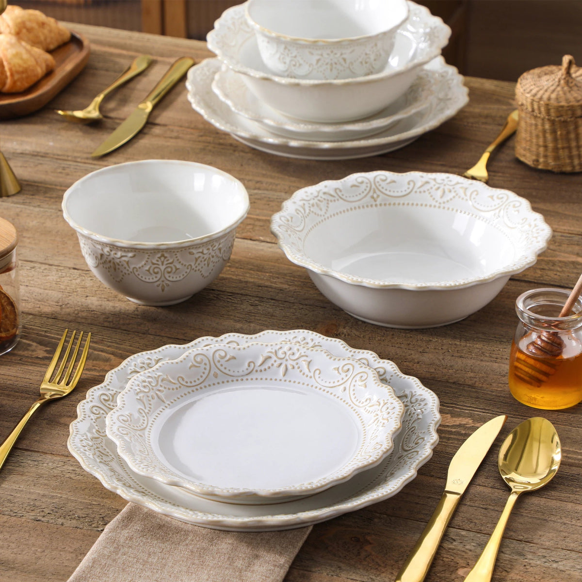 Vaisselle en grès 4/8 personnes - SHERIF - 16/32 pièces Novia Home 1419316P27763201336101